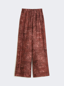 Wide-fit printed silk trousers