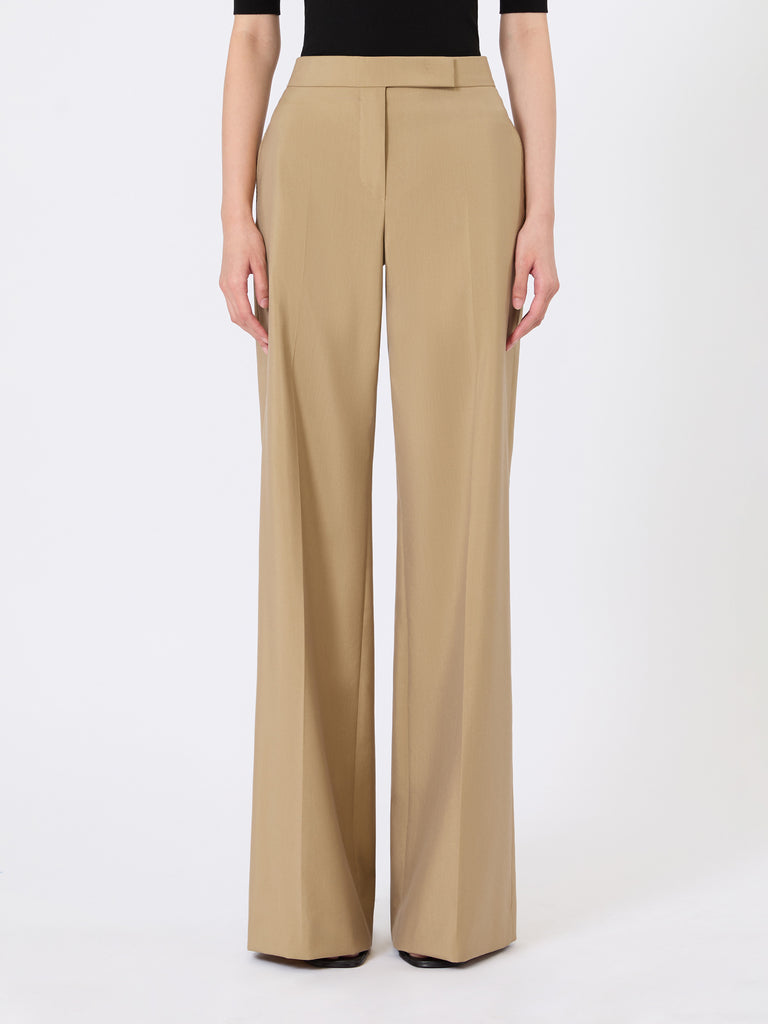 max mara wide trousers in wool and silk poplin