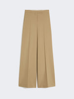 max mara wide trousers in wool and silk poplin for women