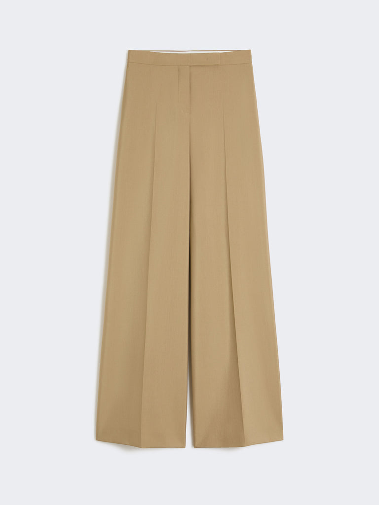 max mara wide trousers in wool and silk poplin