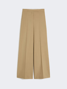 max mara wide trousers in wool and silk poplin for women