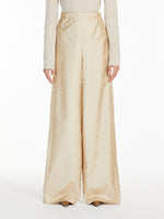 Printed Silk Trousers for Women - Albino - Max Mara UAE