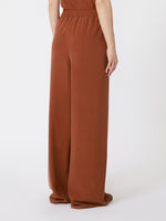 Wide-fit washed silk trousers