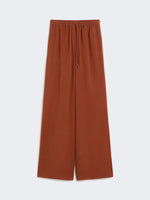 Wide-fit washed silk trousers