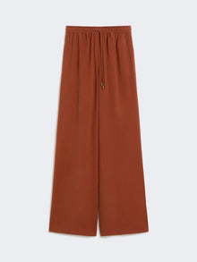 Wide-fit washed silk trousers
