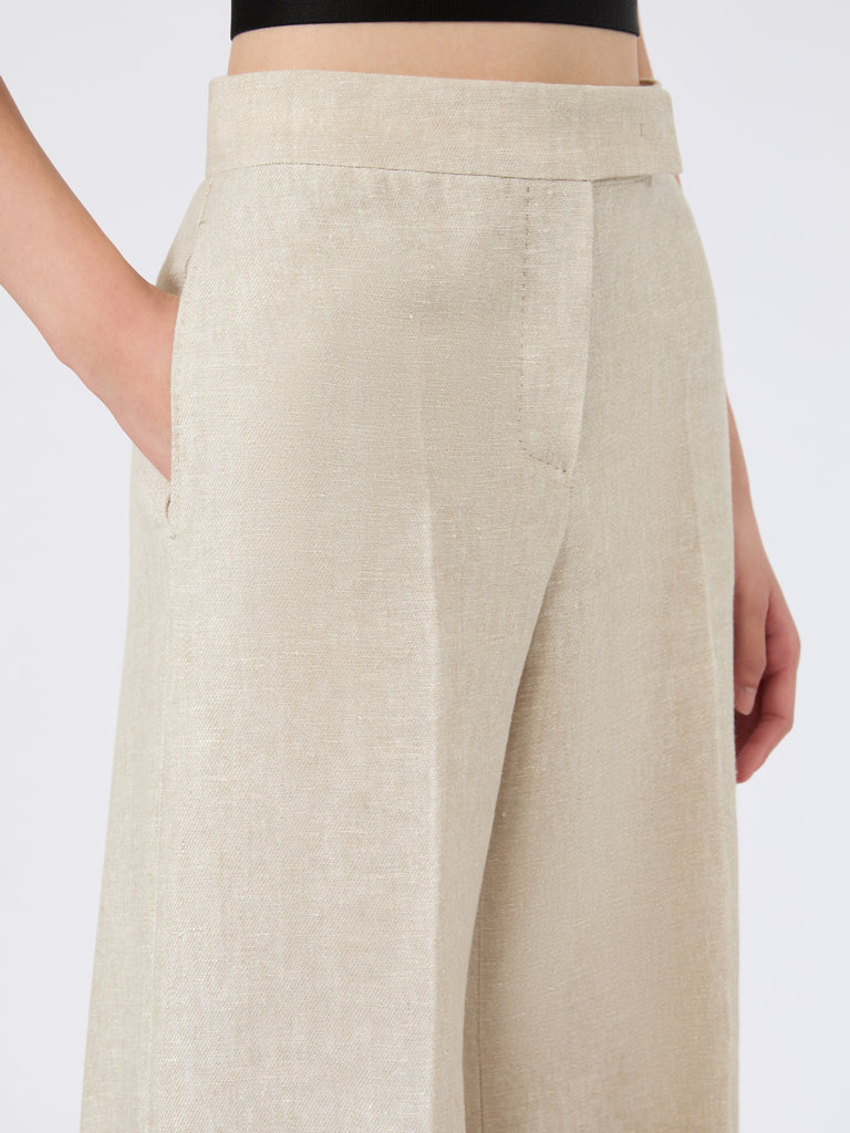 max mara wide-leg trousers in linen drill