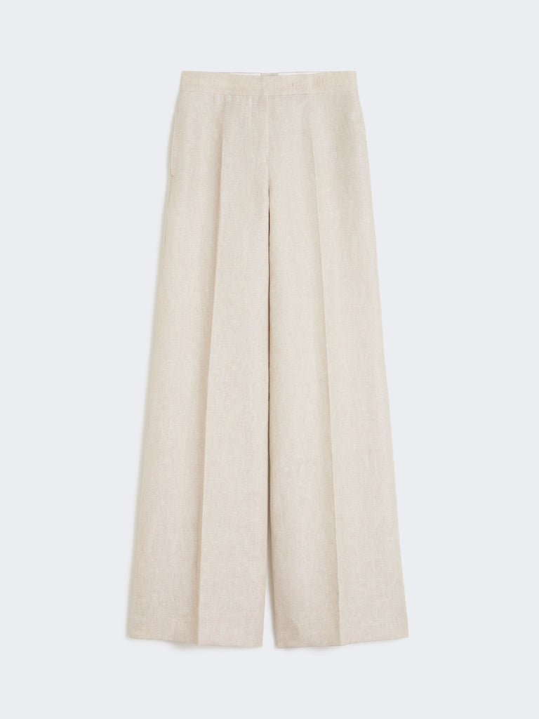 max mara wide-leg trousers in linen drill