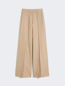 max mara regular-cut trousers in linen basketweave for women