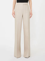 Wide-leg trousers in linen basketweave