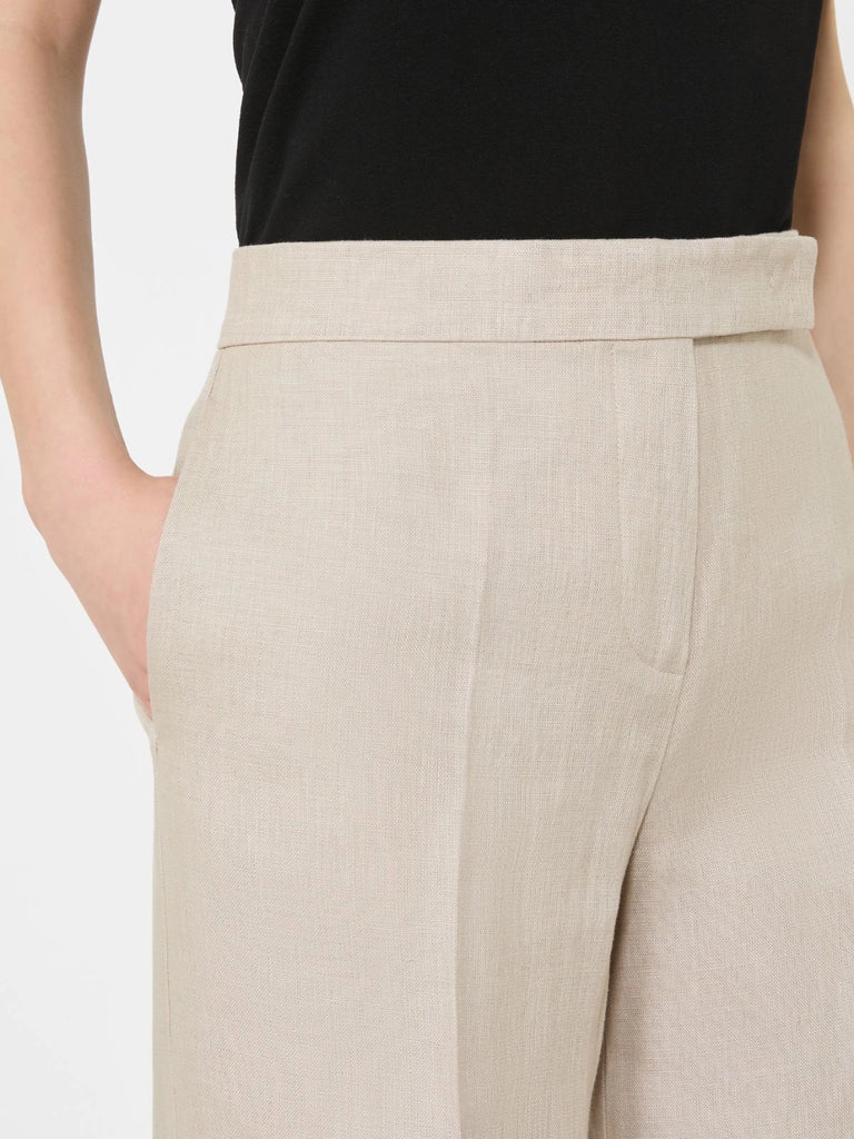 max mara wide-leg trousers in linen basketweave