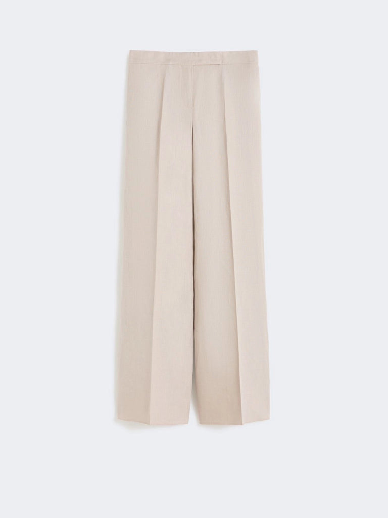 max mara wide-leg trousers in linen basketweave