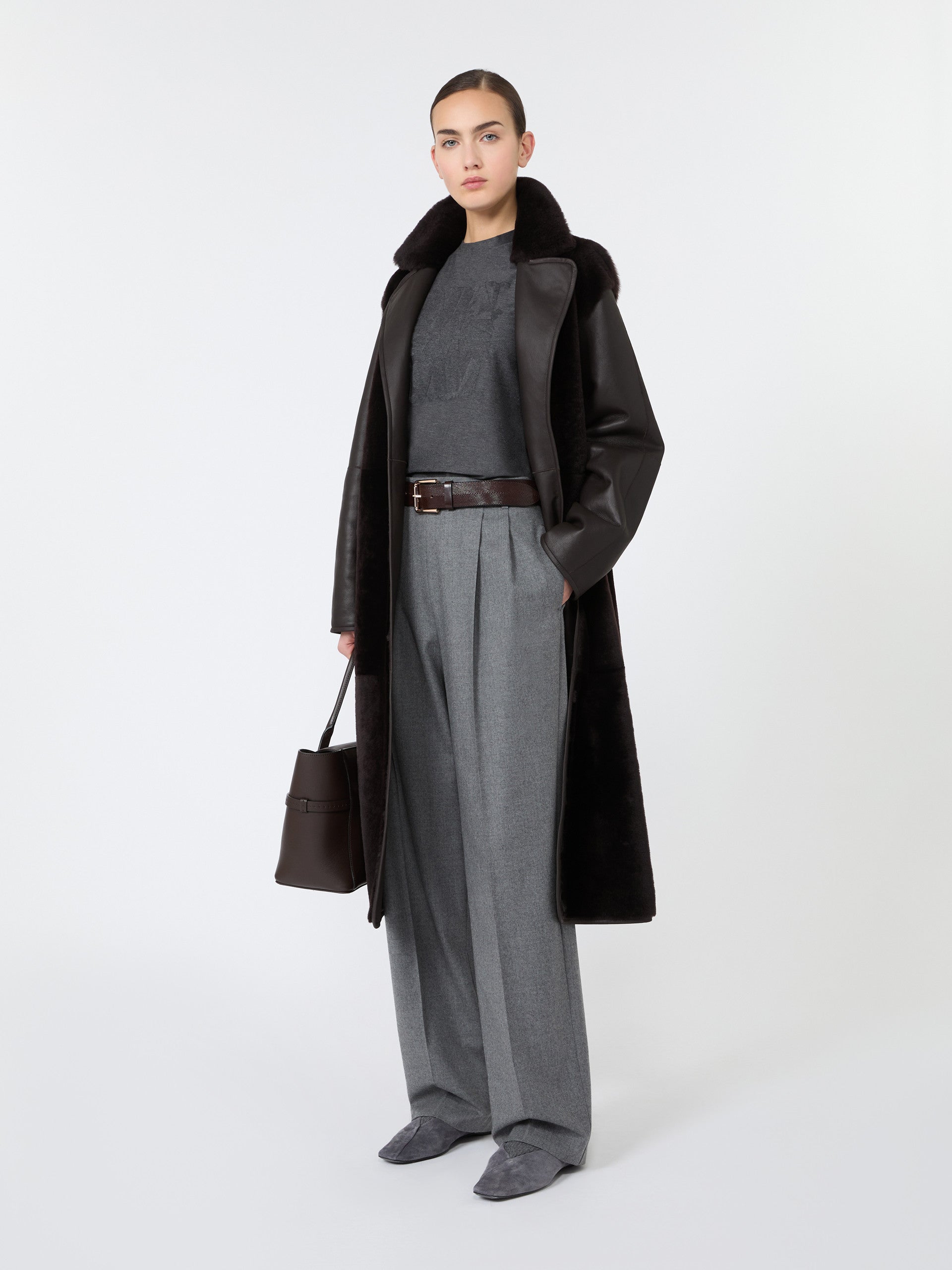 max mara slim cashmere foule trousers for women