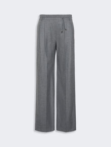 Slim Cashmere Foule Trousers for Women - Medium Grey - Max Mara UAE