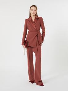 Tuxedo-Style Cady Trousers for Women - Antique Rose - Max Mara UAE