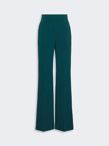 Tuxedo-Style Cady Trousers for Women - Dark Green - Max Mara UAE