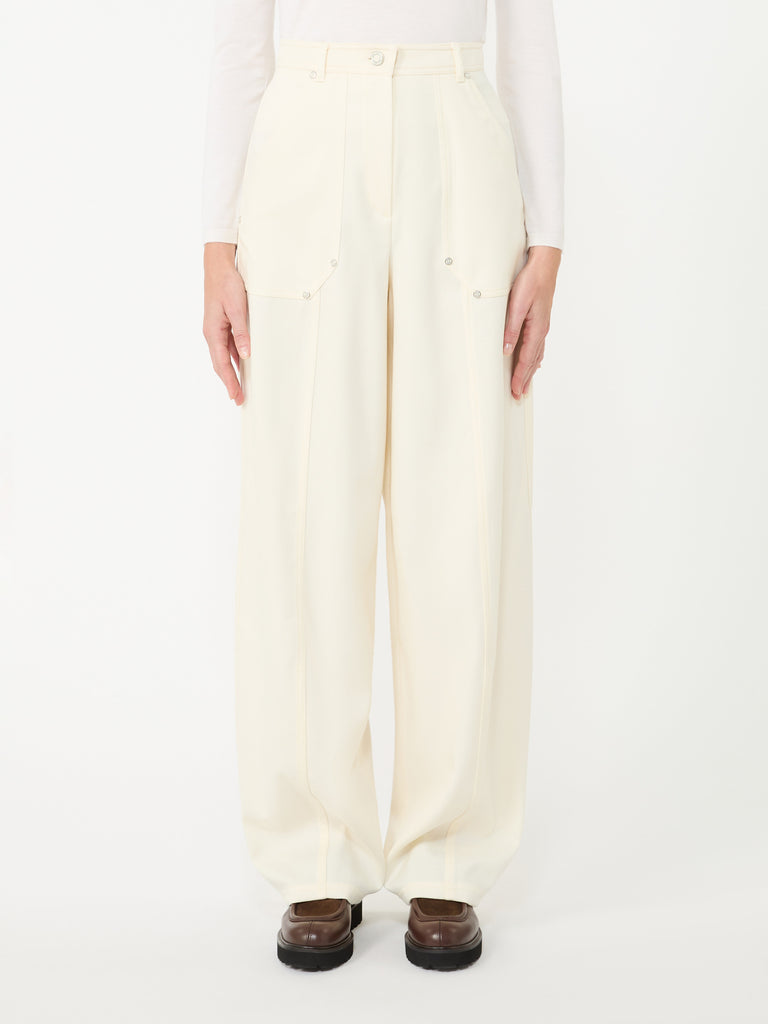 max mara denim-effect wool trousers