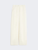 Denim-Effect Wool Trousers for Women - White - Max Mara UAE