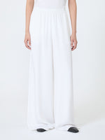 Relaxed-Fit Heavy Silk Trousers for Women - White - Max Mara UAE