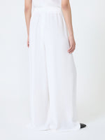 Relaxed-Fit Heavy Silk Trousers for Women - White - Max Mara UAE