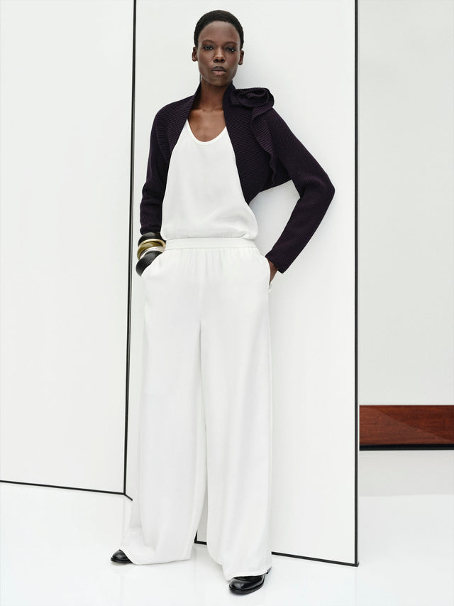 max mara relaxed-fit heavy silk trousers for women