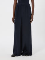 Relaxed-Fit Heavy Silk Trousers for Women - Ultramarine - Max Mara UAE