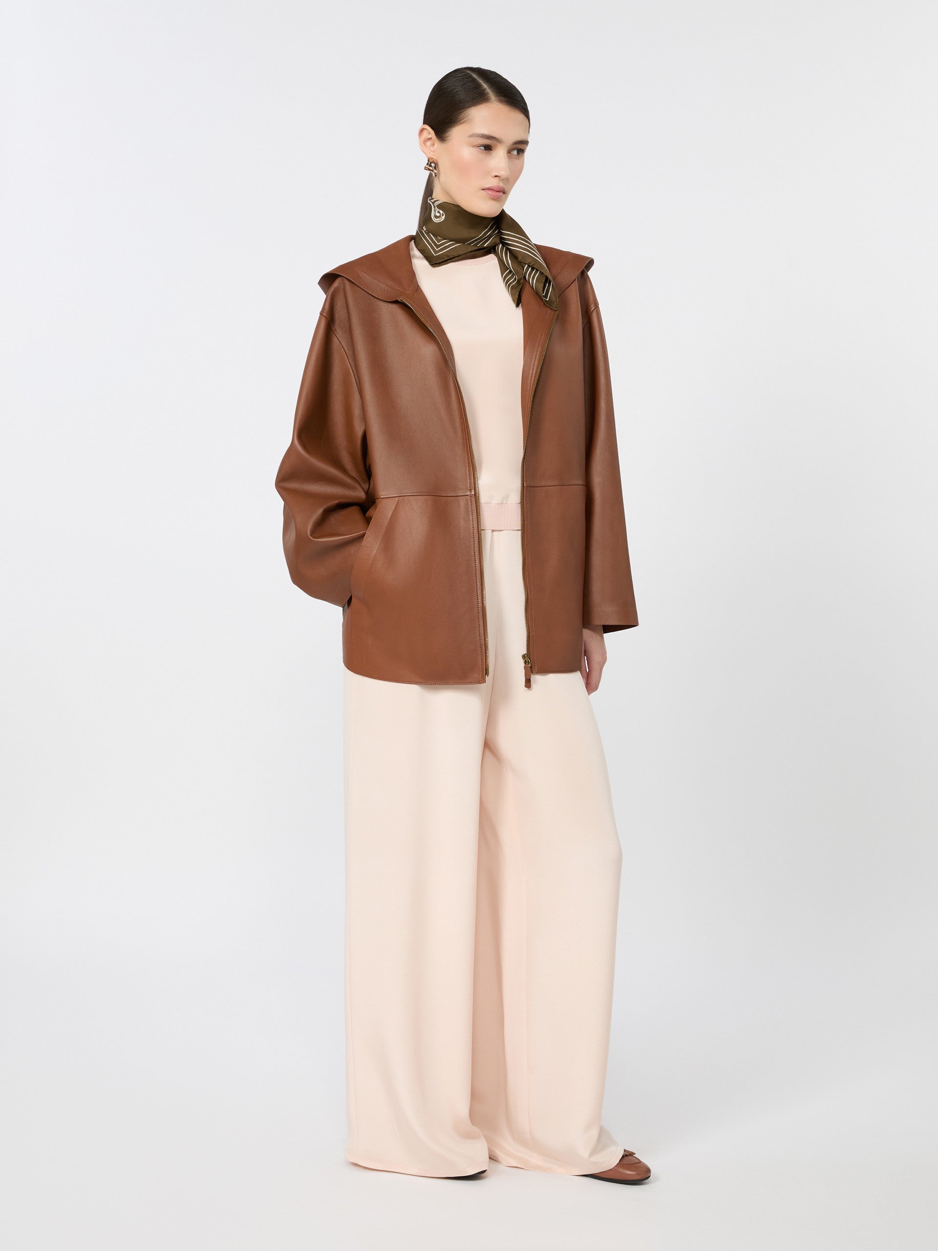 max mara relaxed-fit heavy silk trousers for women