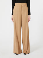 Wide Sable-Look Camel Trousers for Women - Camel - Max Mara UAE