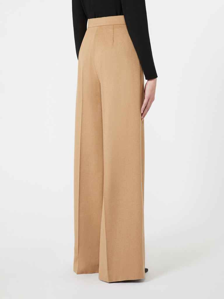max mara wide sable-look camel trousers