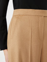 Wide Sable-Look Camel Trousers for Women - Camel - Max Mara UAE