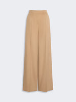 Wide Sable-Look Camel Trousers for Women - Camel - Max Mara UAE