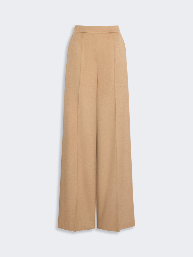 max mara wide sable-look camel trousers