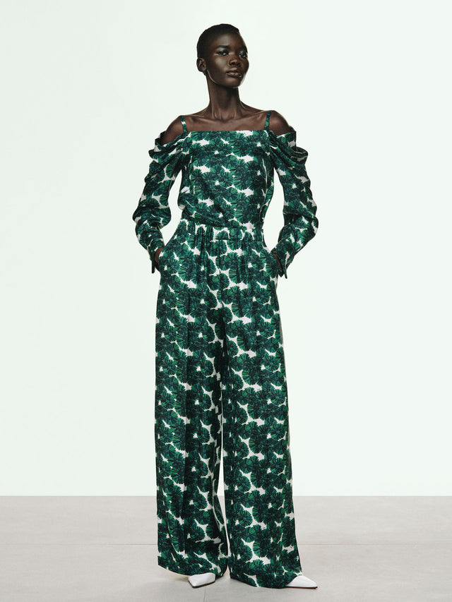max mara printed silk trousers for women