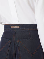 max mara denim-look cotton wide-leg trousers for women