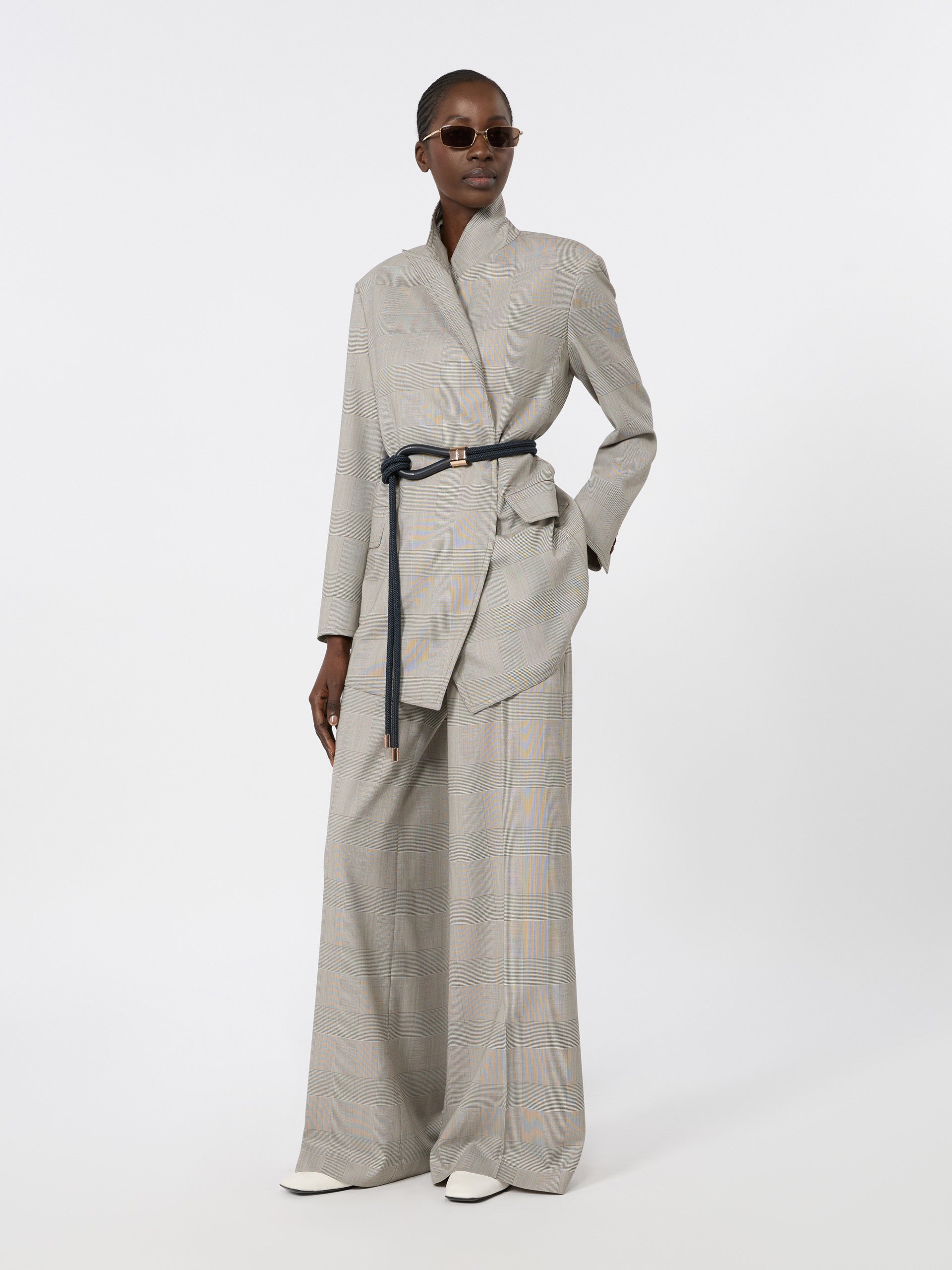 max mara glen plaid wool trousers for women