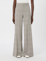 Glen Plaid Wool Trousers for Women - Olive Green - Max Mara UAE
