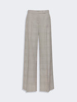 Glen Plaid Wool Trousers for Women - Olive Green - Max Mara UAE