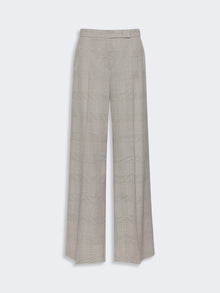 Glen Plaid Wool Trousers for Women - Olive Green - Max Mara UAE
