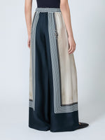 Wide-Fit Printed Silk Trousers for Women - Ultramarine - Max Mara UAE