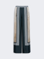 Wide-Fit Printed Silk Trousers for Women - Ultramarine - Max Mara UAE