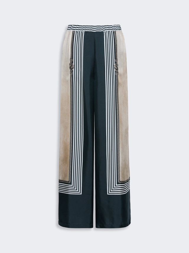 max mara wide-fit printed silk trousers for women