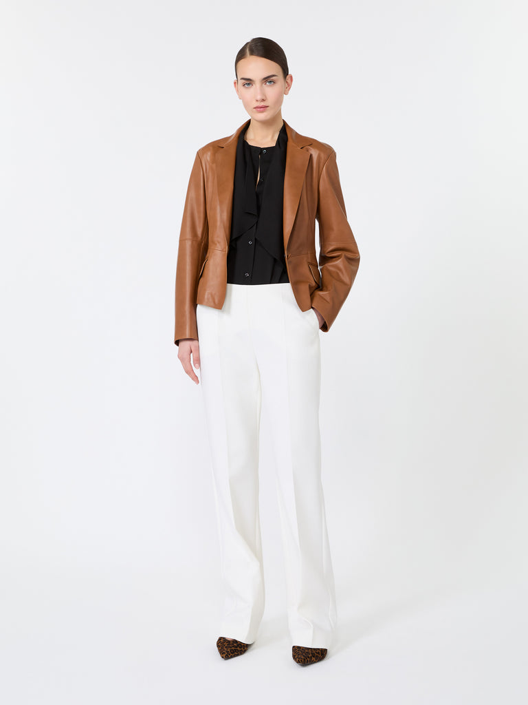 max mara slim-fit wool cloth trousers