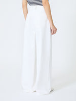 max mara cotton bull denim wide-leg trousers for women