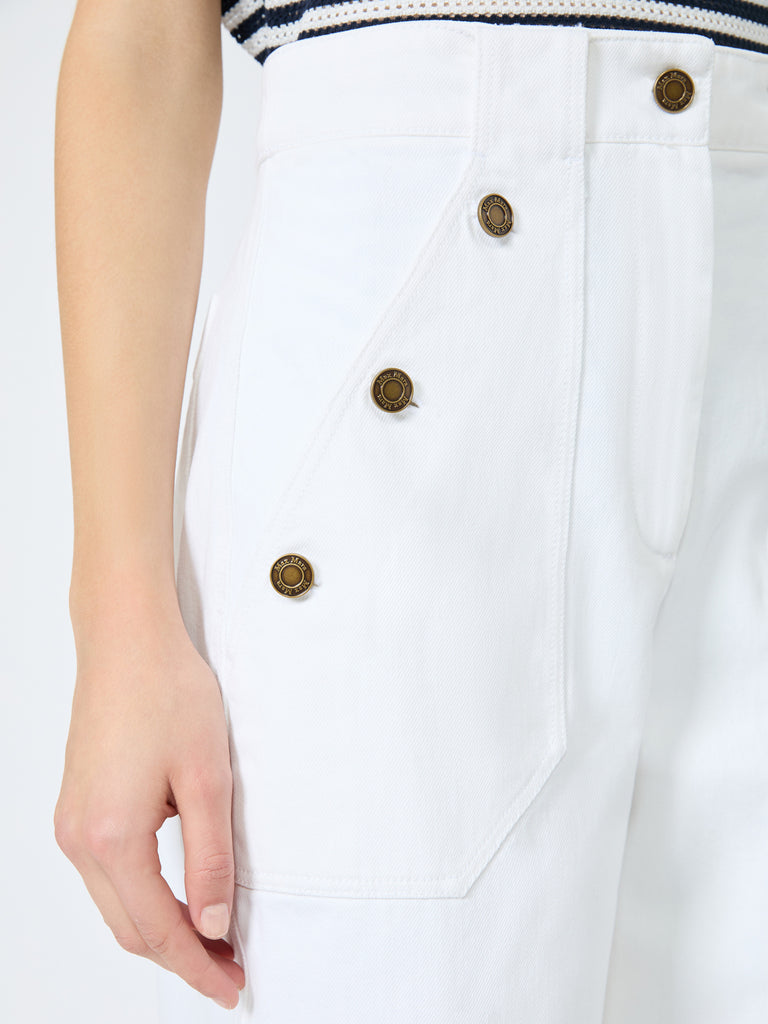 max mara cotton bull denim wide-leg trousers