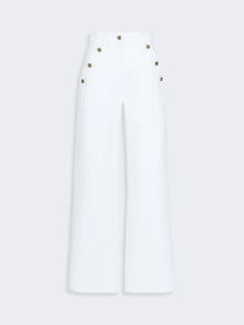 max mara cotton bull denim wide-leg trousers for women