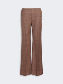 Slim Patterned Wool Grisaille Trousers for Women - Camel - Max Mara UAE