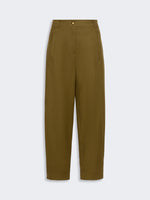 Stretch Cotton Canvas Trousers for Women - Kaki - Max Mara UAE