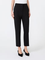 Slim Double Woollen Cloth Trousers for Women - Black - Max Mara UAE