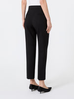 Slim Double Woollen Cloth Trousers for Women - Black - Max Mara UAE
