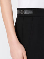 Slim Double Woollen Cloth Trousers for Women - Black - Max Mara UAE