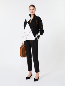 max mara slim double woollen cloth trousers for women
